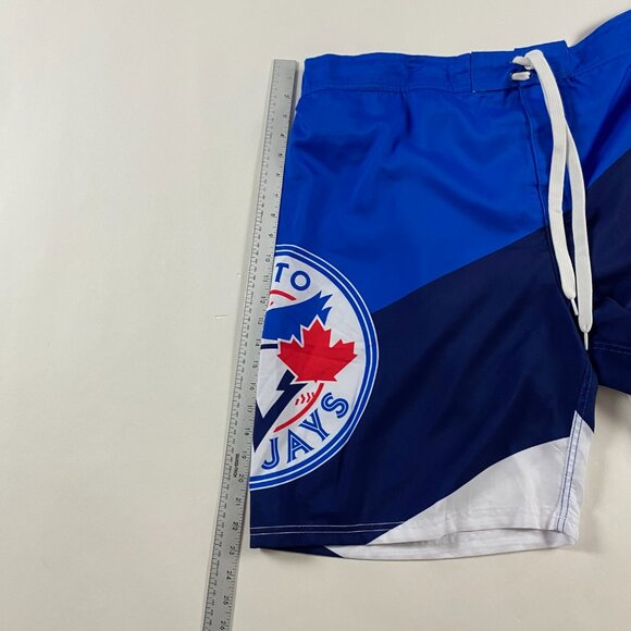 Men's Swim Board Shorts - Blue and White - Picture 10 of 12